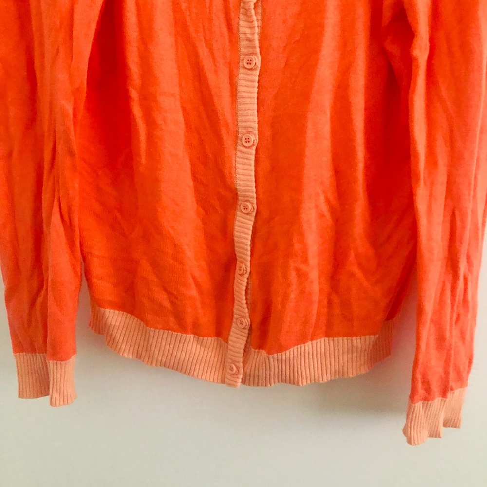 Modcloth Coral Pink Scallop Cardigan Sweater XL - Picture 2 of 6